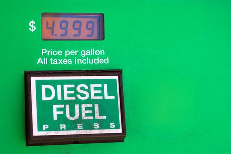 Prices top $5 for diesel in the United Statesの写真素材