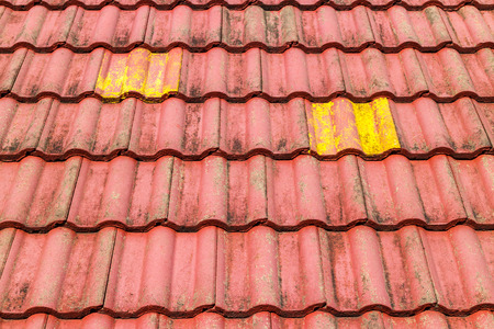 close up red roof tiles,pattern photoの写真素材