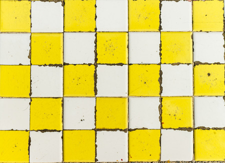 old grid on table twin color yellow and white photo