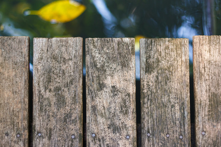 Close up wood floor pattern on river background photoの写真素材