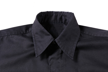 Close up black shirt isolation on white backgroundの写真素材