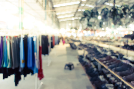 abstract blurred background of in door market photo