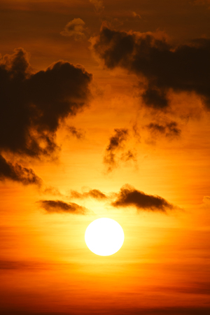 close up beautiful sunset/sunrise and cloud at sky, natural backgroundの写真素材