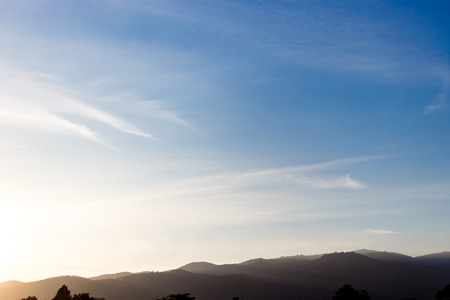 Beautiful landscape mountain and sky natural at Khun Chang Khian, Chiang Mai Thailandの写真素材