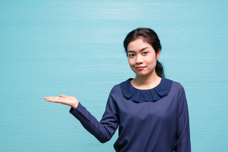 emotion of asian business woman in studio photo shootの写真素材