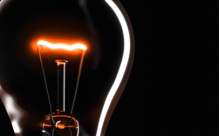 3D render closs up light bulb art conceptual on color backgroundの写真素材