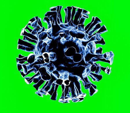 coronavirus 2019-ncov flu outbreak 3D medical illustration.Microscopic view of floating isolationの写真素材