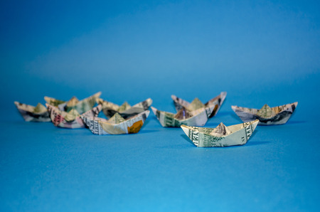 boat dollar banknoteの写真素材