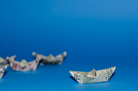 boat dollar banknoteの写真素材