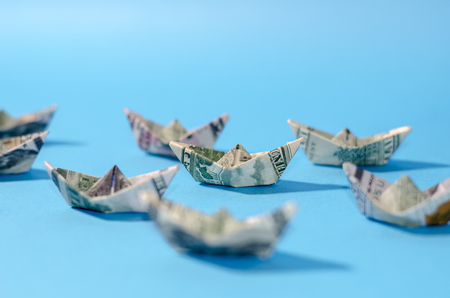 more boat dollar banknoteの写真素材