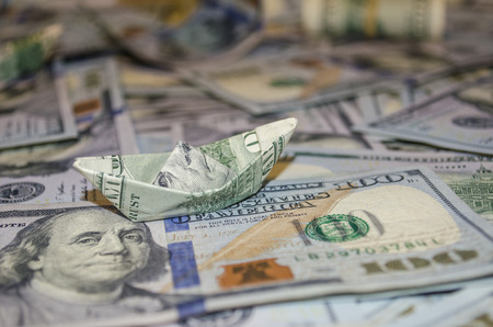 more boat dollar banknoteの写真素材