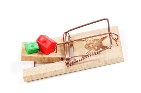 Mousetrap with worldwide as a symbol on a white background. 