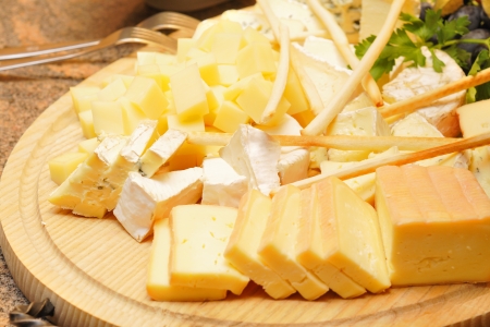 Cheese platter with different varieties の写真素材