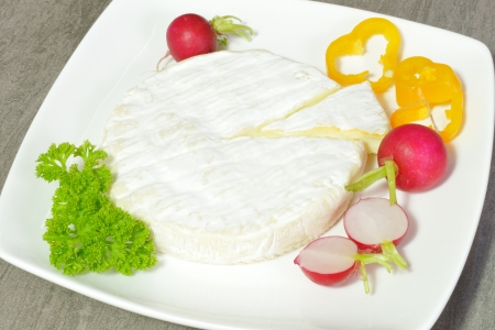 French soft cheese on a plateの写真素材