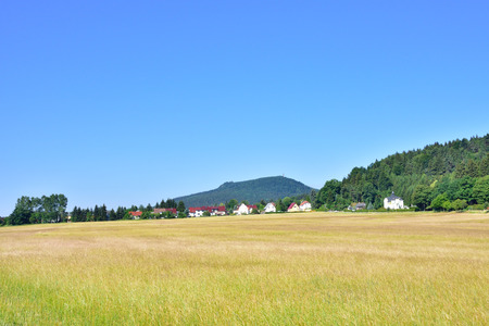 View to Hochwald (Zittau Mountains)の写真素材