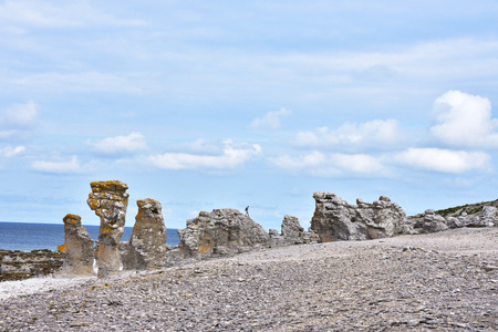 Rauks at Langhammars in Gotland, Sweden.