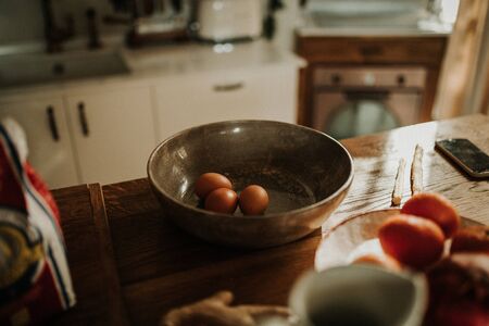 Male baker prepares bread. family Making bread.の写真素材