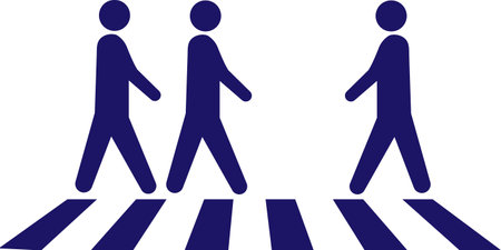 pictogram illustration of man walking on the roadのイラスト素材