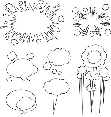illustration of hand drawn speech bubblesのイラスト素材