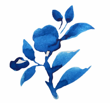 illustration chinese watercolor painting with flowersのイラスト素材