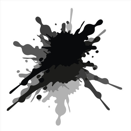 abstract artistic black paint splashes on white background - vector illustrationのイラスト素材