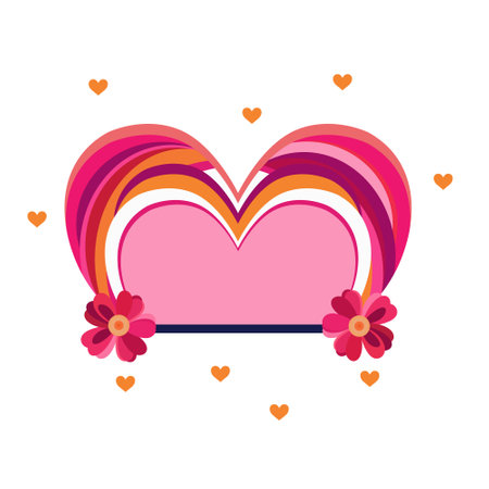 Valentine's day greeting card with heart and flowers. Vector illustration valentines day heart with arrow and flower Heart with flowers and feathers. Heart with flowers and leaves.のイラスト素材