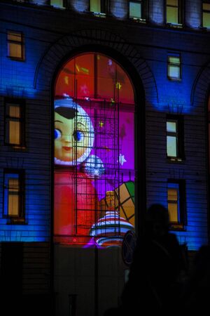 MOSCOW, RUSSIA - Septsmber 27, 2015: International Festival Circle of Light.のeditorial素材