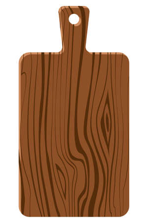 Vector wooden cutting board isolated on white background.のイラスト素材