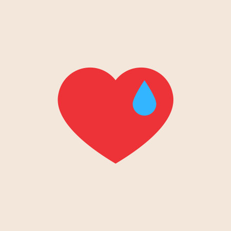 Heart symbol with the Tear symbol. Vector Heart sign. Love symbol. Heart Background.