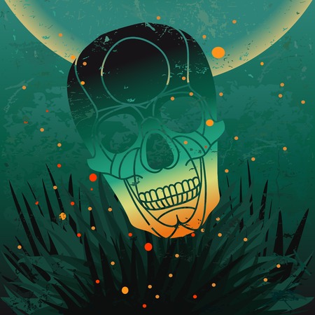 Vector halloween skull background.のイラスト素材