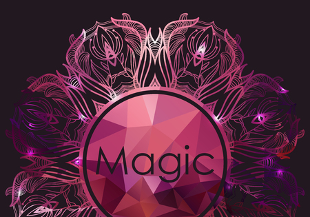 Vector background with geometric shapes and doodle elements. Triangle mosaic background. Polygonal design.Suitable for ads, signboards, menu and web banner designsのイラスト素材