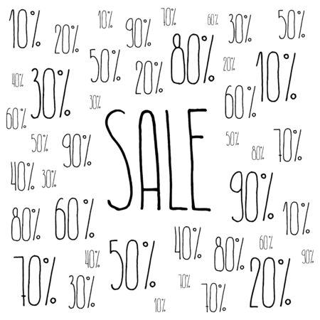 Sale. Vector design. Lettering. For advertising social media blog post