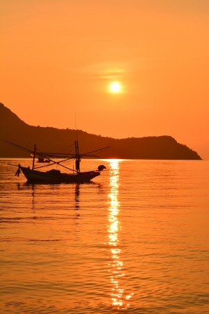 Long Tail Boat at Sunrise Beachの写真素材