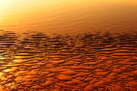 Sand Pattern on Beachの写真素材