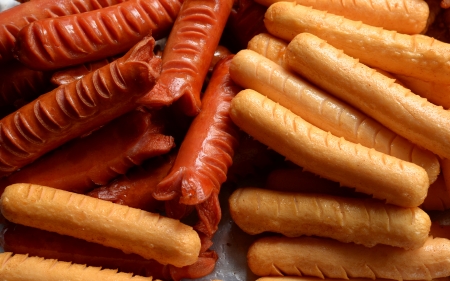 Fried Hot Dogs in the Street Marketの写真素材