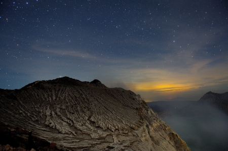 The Crater of Kawah Ijen Volcano, Indonesiaの写真素材