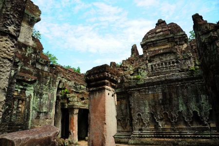 Ruin of Temple in Angkor Thom, Cambodiaの写真素材