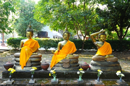 Trinity Buddha Statueの写真素材