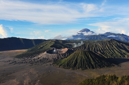 Viewpoint of Mount Bromo Volcano, Indonesiaの写真素材