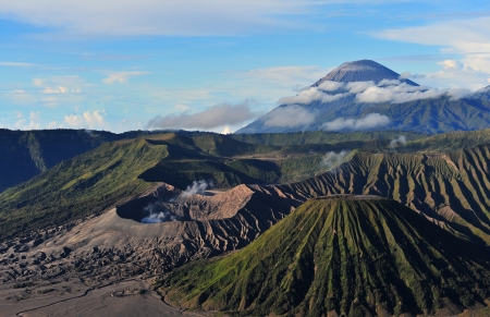 Viewpoint of Mount Bromo Volcano, Indonesiaの写真素材