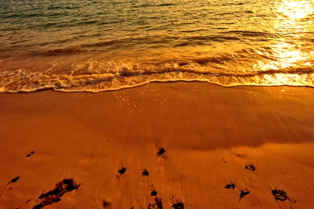 Wave Pattern on Beachの写真素材