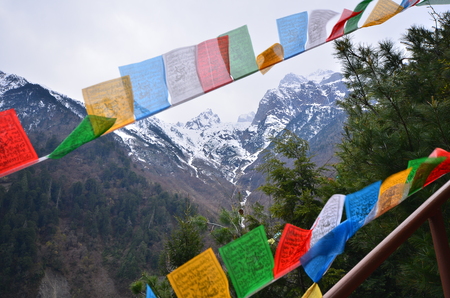 Snow Mountain Range Landscapeの写真素材