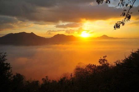 Mountain Landscape at Sunriseの写真素材