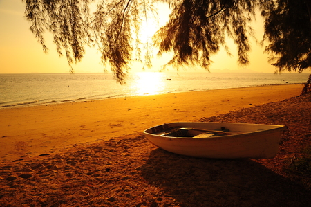 Nobody on Sunrise Beachの写真素材