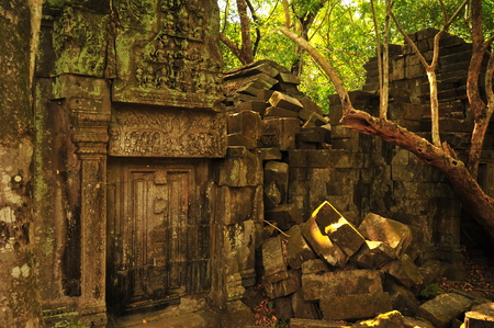 Ruins of Beng Mealea Temple in Cambodiaの写真素材