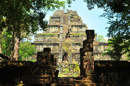 Angkor Temple of Koh Ker in Cambodiaの写真素材