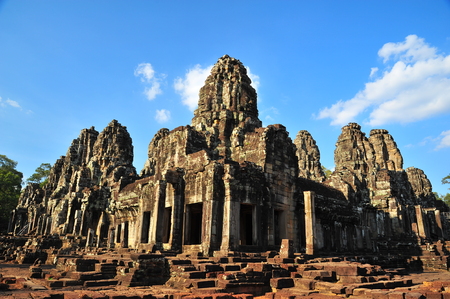 Bayon Temple of Angkor Thom in Cambodiaの写真素材