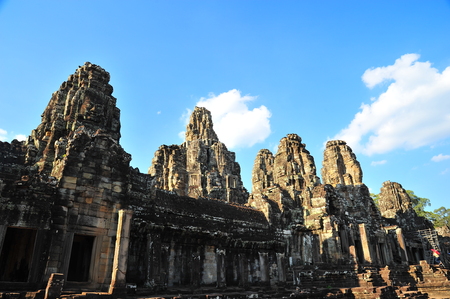 Bayon Temple of Angkor Thom in Cambodiaの写真素材