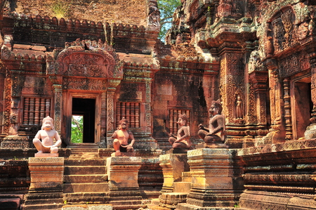 Banteay Srei Temple of Cambodiaの写真素材