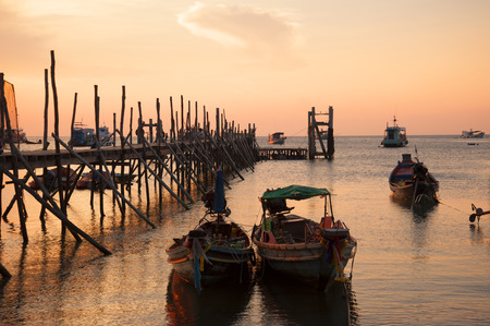 Wooden Dock on the Seaの写真素材